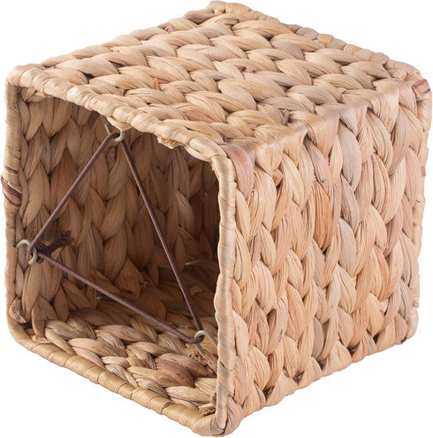 Vintiquewise Water Hyacinth Wicker Tissue Box Cover, Square