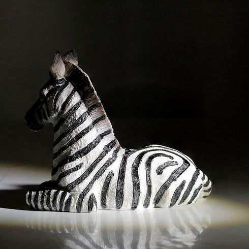 '-5.9inch 3.54inch Zebra Table Sculpture - Resin Zebra Figurine - Black, White - African Safari Zebra Collectible