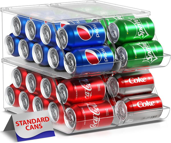 Sorbus Soda Can Organizer for Refrigerator - Stackable Can Holder Dispenser with