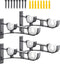 AddGrace Double Curtain Rod Brackets Set of 4 for Drapery Rod Window Hardware, Black
