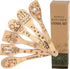 Bejky 6-Pcs Wooden Bamboo Spoons Set, Organic Cooking Utensils with 3D Engraved Patterns, Cookware Gifts