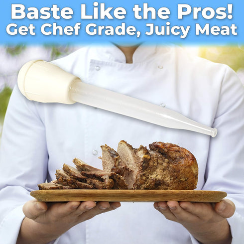BPA Free Pro Grade Turkey Baster 6 Pack - Extra Large 11 Inch Bulb Basters with Measuring Lines for Cooking