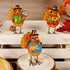 FORUP Thanksgiving Turkey Tabletop Centerpiece Decor, Set of 3 Resin Turkey Friends Decoration for Autumn Harvest