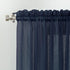 No. 918 Erica Crushed Sheer Voile Rod Pocket Curtain Panel, 51" x 84", Navy Blue