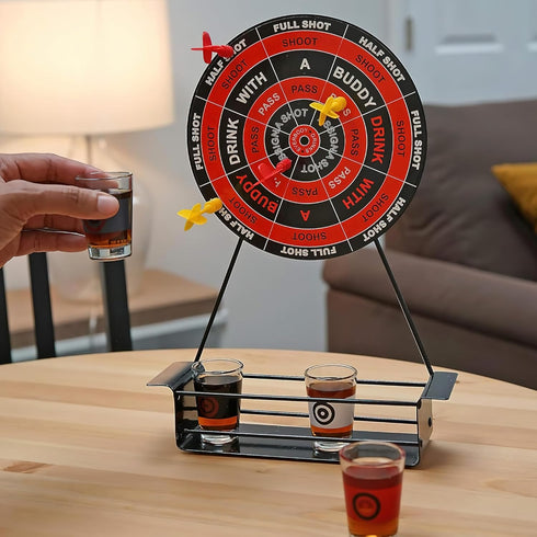 Fairly Odd Novelties Darts Drinking Game, Black - Energize Your Parties with Magnetic Darts & Shots Fun!