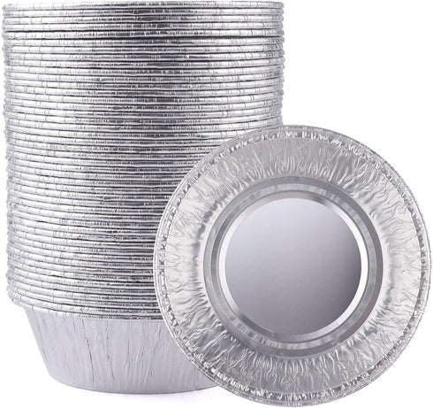 4 Inch Aluminum Foil Mini Pie Pans, 50Pcs Disposable Small Mini Pie Tins for Bakeries, Cafes, Restaurants