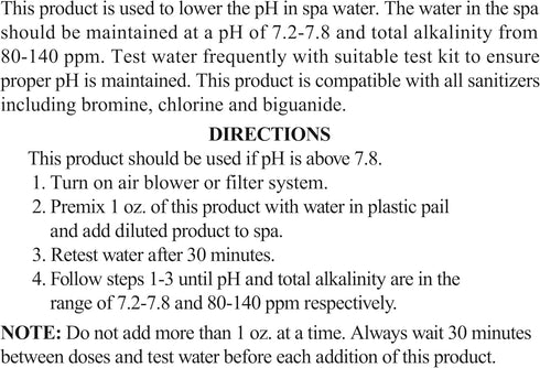 2.5-Pounds 100% SpaChoice Premium pH Decreaser for Hot Tub, Sodium Bisulfate, Made in USA