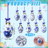 9 (9 Funtery Pcs Chinoiserie Porcelain Blue and White Easter Egg Hanging Pendants - Decorative Hanging Ornaments