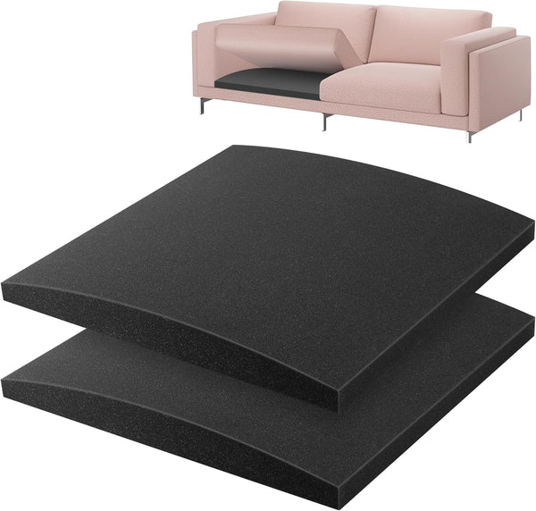 moonoom 22"x22" Couch Cushion Support, Black Sofa Cushion Sagging Repair, Curved High Density