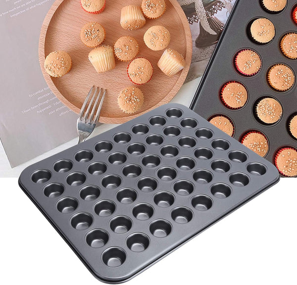 Fdit 48-Cup NonStick Mini Round Cupcake Pan, Bakeware Cooking Accessory for Beautiful Cakes