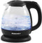 Elite Gourmet EKT1001 Electric 1.0L BPA-Free Glass Kettle, 1100W with Stylish Blue LED, Auto Shut-Off, Black