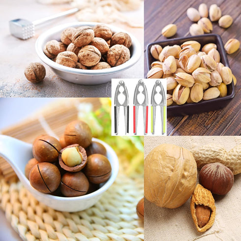 8 Pieces Nut Crackers Heavy Duty Walnut Cracker with Non-Slip Handle Walnut Cracker for All Nuts with Forks Nutcracker