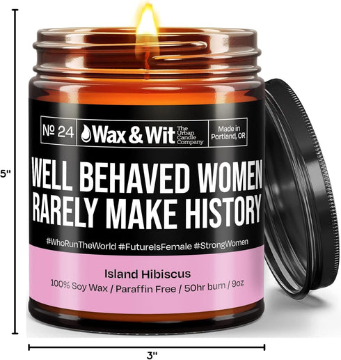 Wax & Wit Funny Soy Candle Gift for Women, Humorous Aromatherapy Candle, Ideal for Housewarming, Birthday – Island
