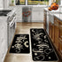 Baccessor Halloween Black Kitchen Rugs Set of 2, Spooky Ghost Low-Profile Non Slip Absorbent Kitchen Floor Mats 17x29