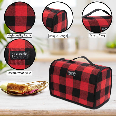 Toaster Cover 2 Slice Wide Slot, Toaster Oven Cover Compatible with Cuisinart, Small Bread Cover, 2 Slice Toaster Covers with Zipper Pockets (Cover Only)
