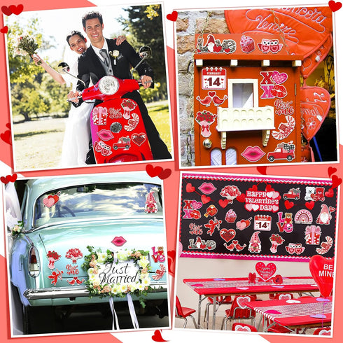 JULMELON Valentine's Day Magnets, 22 Pcs Decor Car Magnetic Stickers for Wedding Party & Cruise Decorations