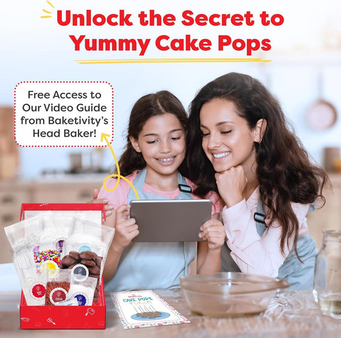 Baketivity Cake Pop Baking Kit for Kids - Fun DIY Treats with Premeasured Ingredients
