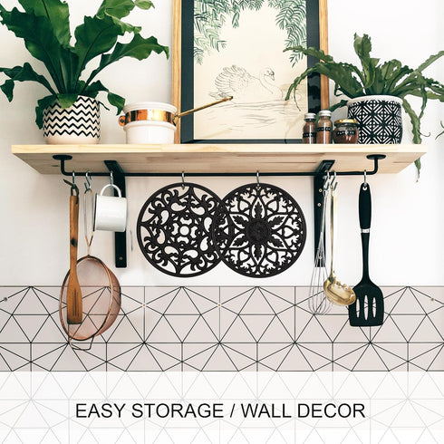 Studio Cornelia's 6 Decorative Heat Resistant Silicone Trivet Mats for Hot Pots and Dishes + 4 Coasters