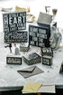 Primitives by Kathy Pinstripe Trimmed Box Sign, 5" x 2.50", Black/White