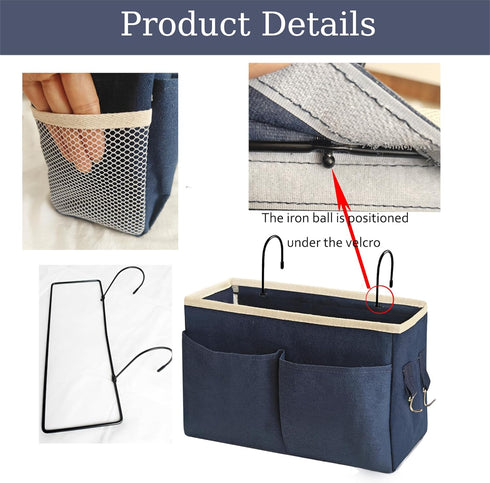 Someteth Phones2pc Bedside Caddy Bedside Hanging Storage Basket Multi-Function Organizer Caddy for Bunk and Hospital
