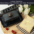 Countertop, 7.5 Inch Butter Dish with Lid for Large Ceramics Butter Dish Container, Butter Holder with Handle, Black