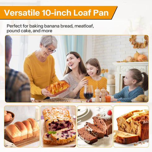 2-Pack 10In Loaf Pan, Nonstick Bread Pans, Banana Bread Pan, Bread Pans for Homemade Bread, Loaf Pan for Family