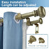 Urbanest Fluted Ball Adjustable Double Drapery Curtain Rod Set - 5/8", 48"-84", Antique Gold