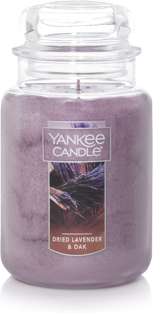 Yankee Candle Dried Lavender & Oak Scented Classic 22 Oz Jar, Single Wick Aromatherapy Candle