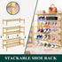 3 Closet, Smiry Shoe Rack, Tier Bamboo Shoe Organizer, Stackable Free Standing Wooden Shoe Storage Shelf for Entryway