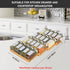 18 Jars,216 Labels,25 4 Drawers,Cabinets,Countertop,9" 15.8" Spice Drawer Organizer with Spice Non-slip Rubber, Bamboo