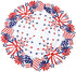Simhomsen Embroidered Patriotic Round Doily Placemats, Set of 4 for July 4th, American Independence Day, 15 inches