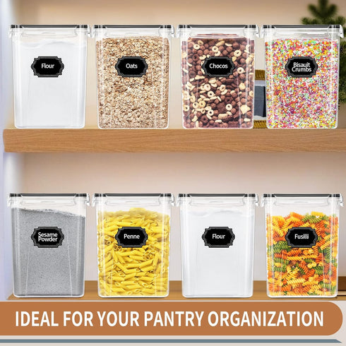 5.2L 195oz, 4pcs 20 PRAKI Large Airtight Food Storage Containers / Pantry Kitchen Organizers and Storage for Flour