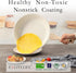 ESLITE LIFE Nonstick Ceramic Frying Pan Skillet, 8'' (White), Non-Toxic, Compatible with All Stovetops, PTFE & PFOA Free