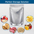 50 Packs Window,1 QUART(9.44 7"x 10") 400CC Mylar Bags for Food Storage with Clear Mil, Reusable Mylar Bags with Oxygen