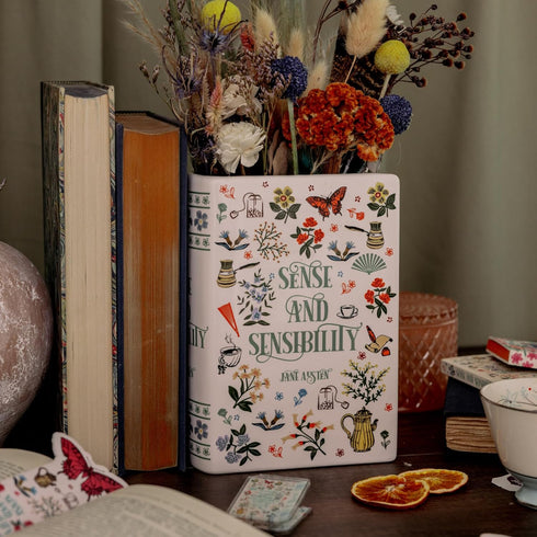 Steel Mill & Co Original Large Book-Shaped Decorative Vase, Ceramic Vases for Home Decor, Cute Bookshelf Decor, Unique