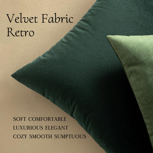 MIULEE Pack of 2 Velvet Soft Solid Decorative Square Throw Pillow Covers, 18x18 Inch, for Sofa, Bedroom, Car