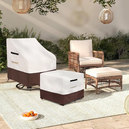 Cover,25W 25D 18H inch,Waterproof 3-Piece Set Patio Ottoman x x Square Patio Small Side Table Cover,Suitable