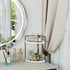 Counter 2 (White-2 Corner Bathroom Organizer, Tier Wood Vanity Storage, Waterproof Skincare Shelf for Kitchen