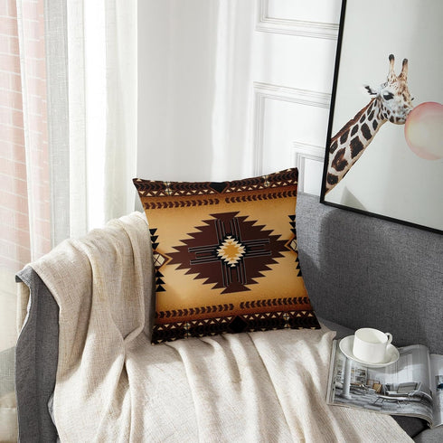 Emvency Throw Pillow Cover, Santa Fe Creams South Western Decorative Pillow Case, Home Decor Square 18 x 18 Inch