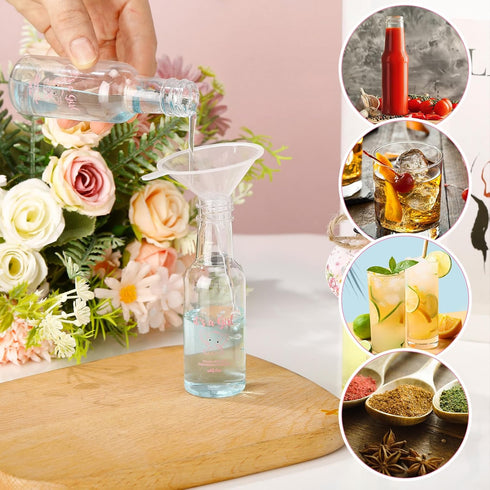Funnymoom 50 Sets 1.7oz/50ml Elephant Party Favors for Guests Mini Liquor Bottles and Thank You Cards Funnels Plastic