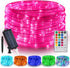 33FT 100 LED Solar Rope Lights, 18 Colors with Timer, 5 Modes,