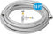 10FT Stainless Steel Braided Refrigerator Water Line Kit with Tee Stop Valve, Foodgrade PEX Inner Hose