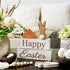 5PCs Easter Decorations: Happy Rustic Easter Wooden Bunny Carrot Table Signs, Cute Carrots Bunny Shaped Holiday Home