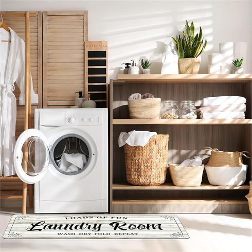Laundry Room Rug Non-Slip Floor Mats, Farmhouse Large 24x72inch Laundry Rugs for Washer and Dryer Decor