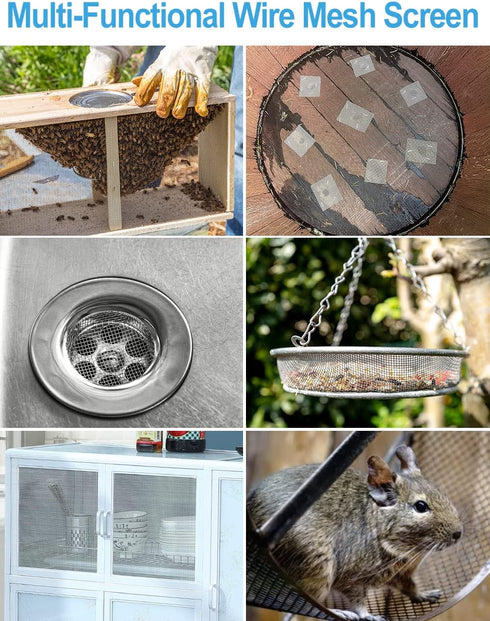 3 Pack Wire Mesh Screen, 13.4'' x 9.5'' for Air Vent, 304 Stainless Steel to Prevent Mice, Bugs, Rodents