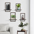 Set 2 PHOENANCEE Square Floating Shelves,Wall Plants Holder,Bathroom Wall Decor,Framed Decorative Shelf Black,Modern