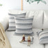 Decorative Classic Retro Stripe Throw Pillow Cover - 18 x 18 Inch, Beige Black Mixed, 2 Pieces