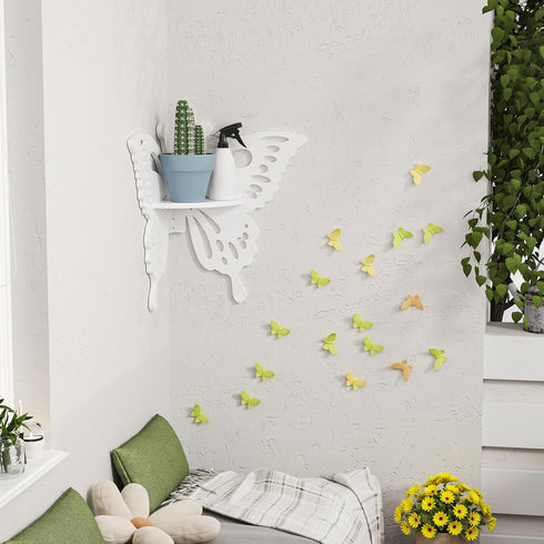 Butterfly Corner Shelf Nursery Wall Deor Floating Corner Shelf for Kids Room, Small Cute Decorative Shelf Wall Mounted