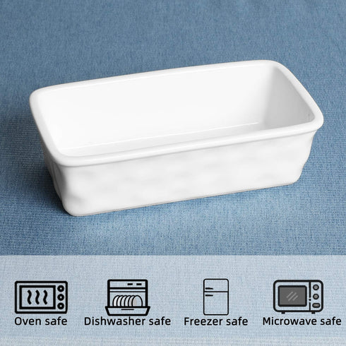 HAOTOP Ceramics Nonstick Baking Bread Loaf Pan, 8.5 x 4.6 Inch (White) by HAOTOP