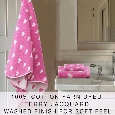 ORIGINAL KIDS 6 Set 2 2 2 100% Piece Towel - Bath Time Hearts - Bath Towels, Hand Towels, Washcloths - Cotton Jacquard